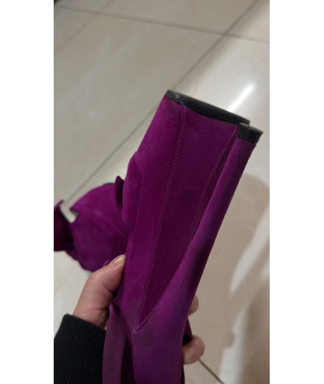 GIUSEPPE ZANOTTI DESIGN Фиолетовые замшевые босоножки, фото 5
