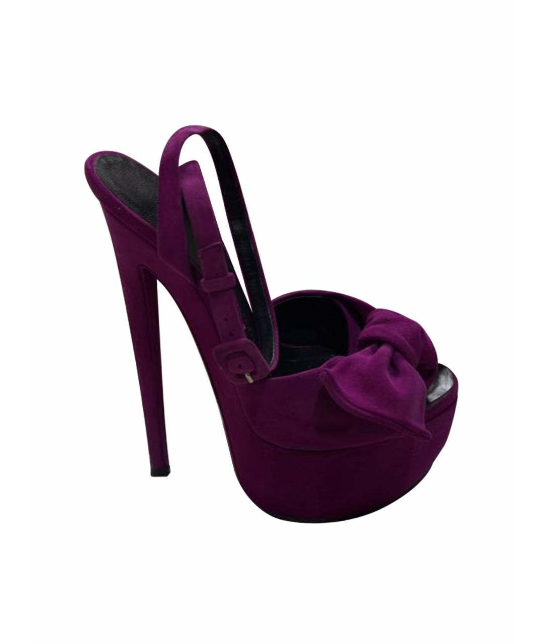 GIUSEPPE ZANOTTI DESIGN Фиолетовые замшевые босоножки, фото 1