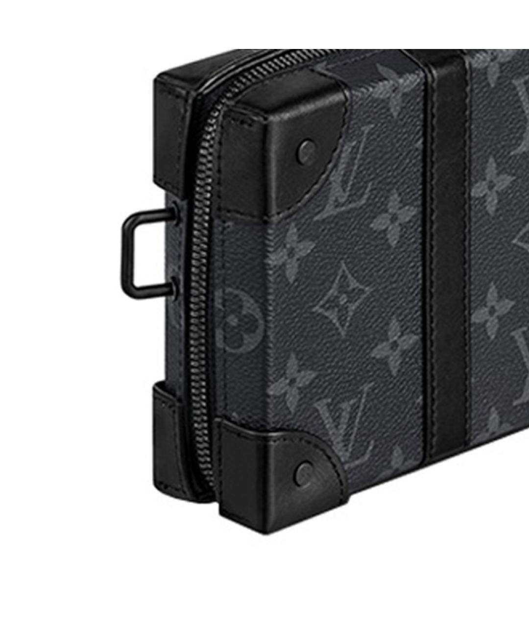 LOUIS VUITTON Черный кожаный кошелек, фото 5