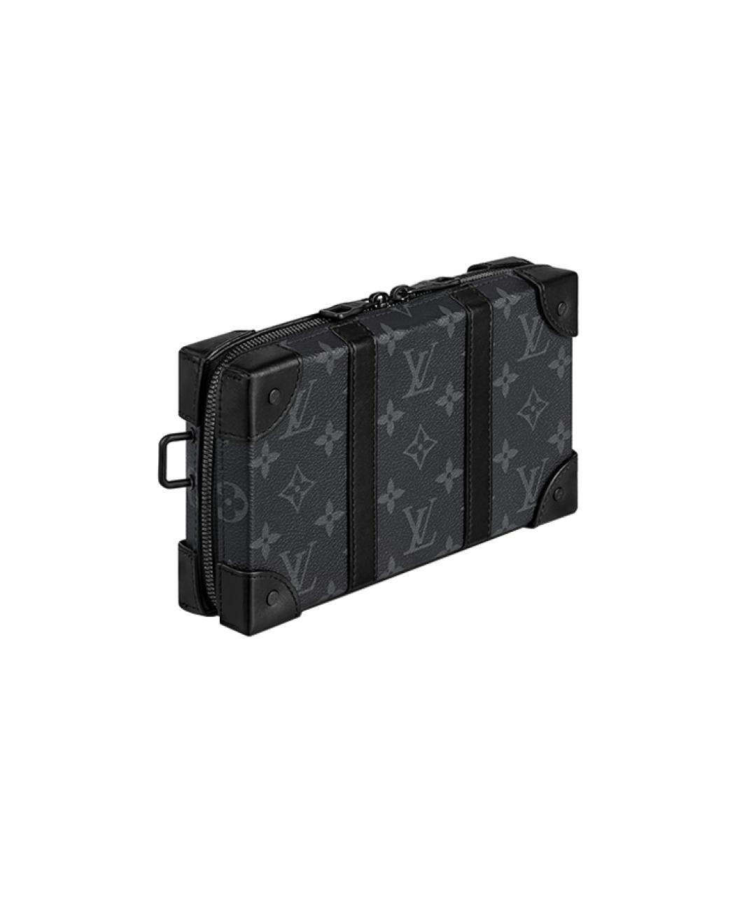 LOUIS VUITTON Черный кожаный кошелек, фото 2