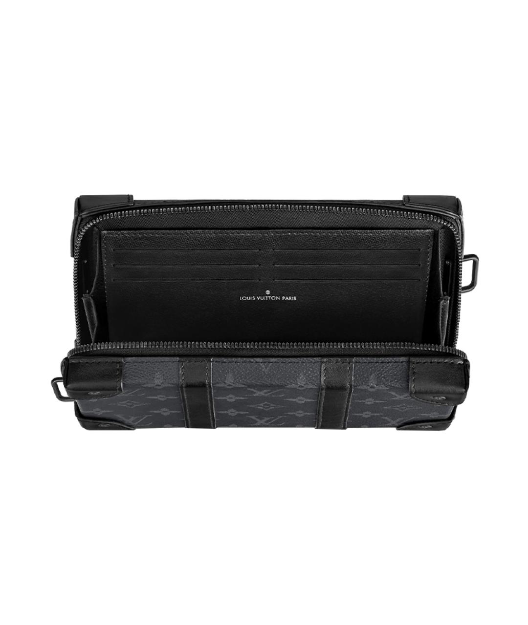 LOUIS VUITTON Черный кожаный кошелек, фото 4