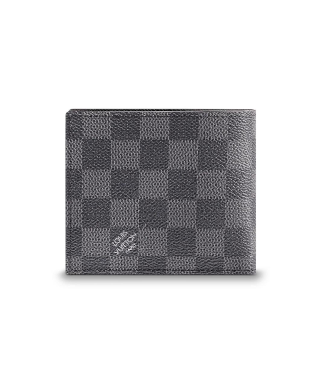 LOUIS VUITTON Серый кожаный кошелек, фото 3