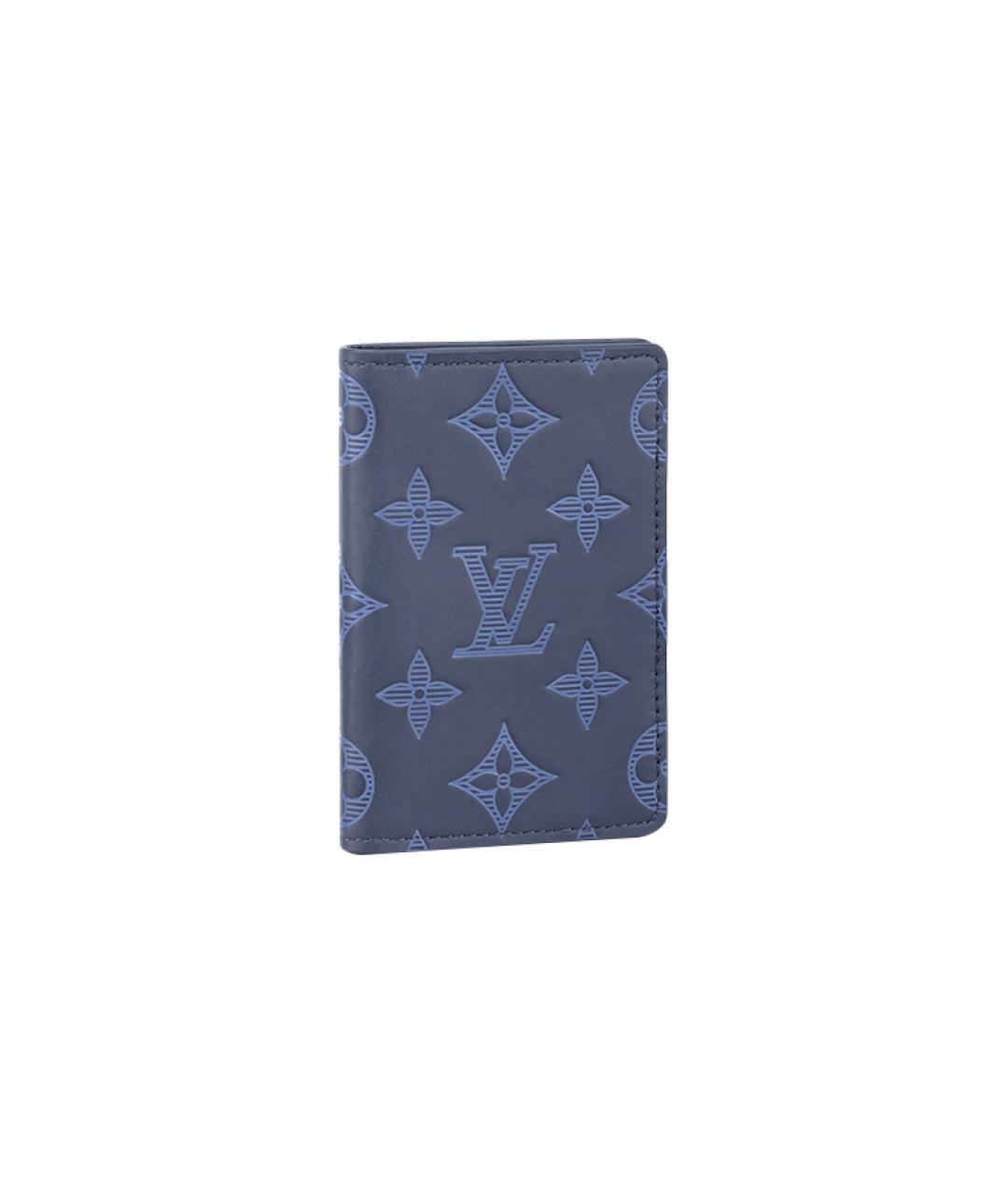 LOUIS VUITTON Синий кожаный кошелек, фото 1