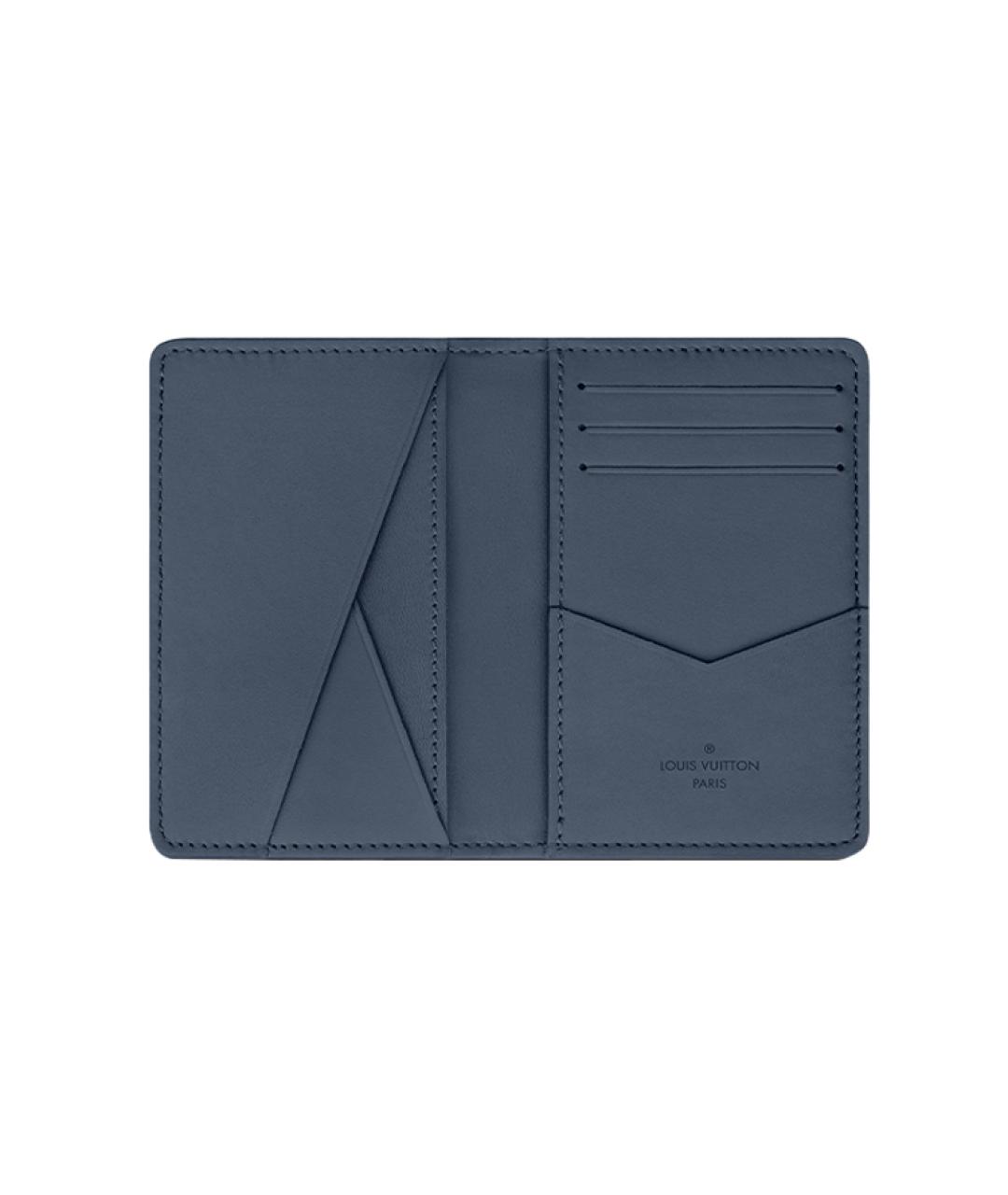 LOUIS VUITTON Синий кожаный кошелек, фото 3