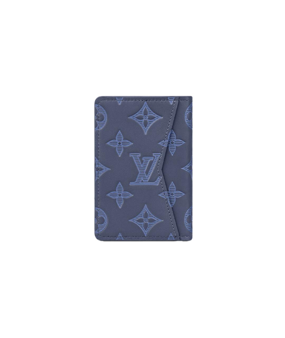 LOUIS VUITTON Синий кожаный кошелек, фото 4