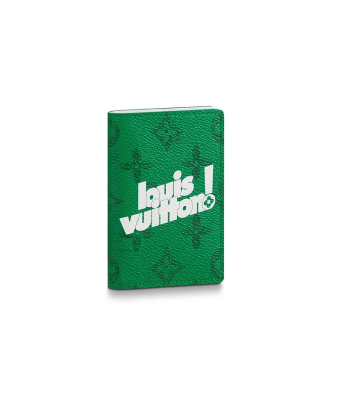 LOUIS VUITTON Зеленый кожаный кошелек, фото 1