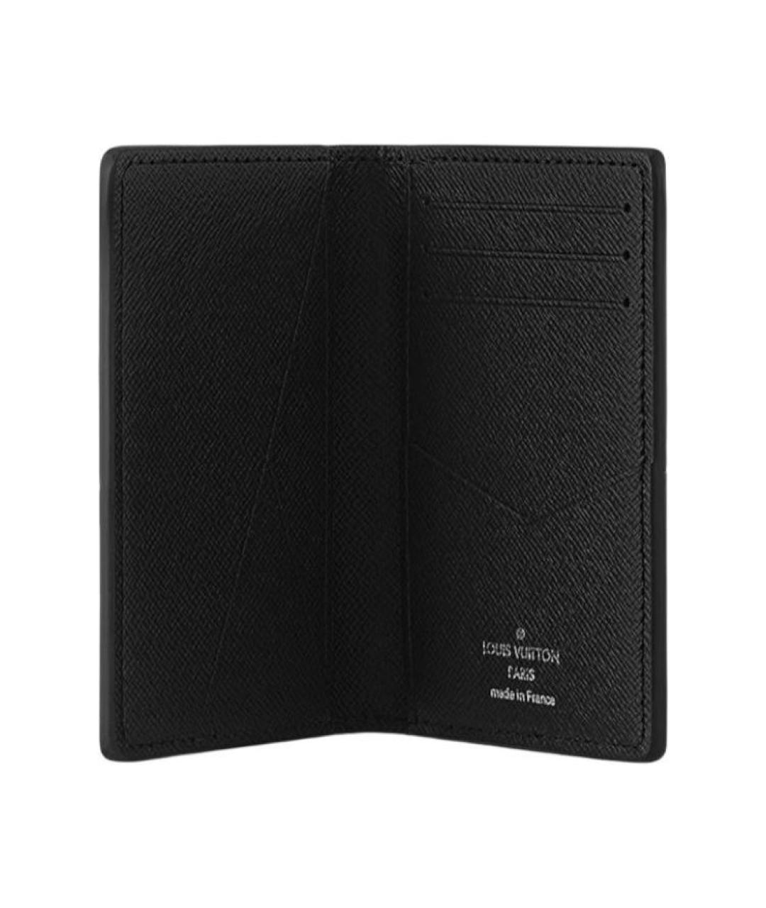 LOUIS VUITTON Черный кожаный кардхолдер, фото 4