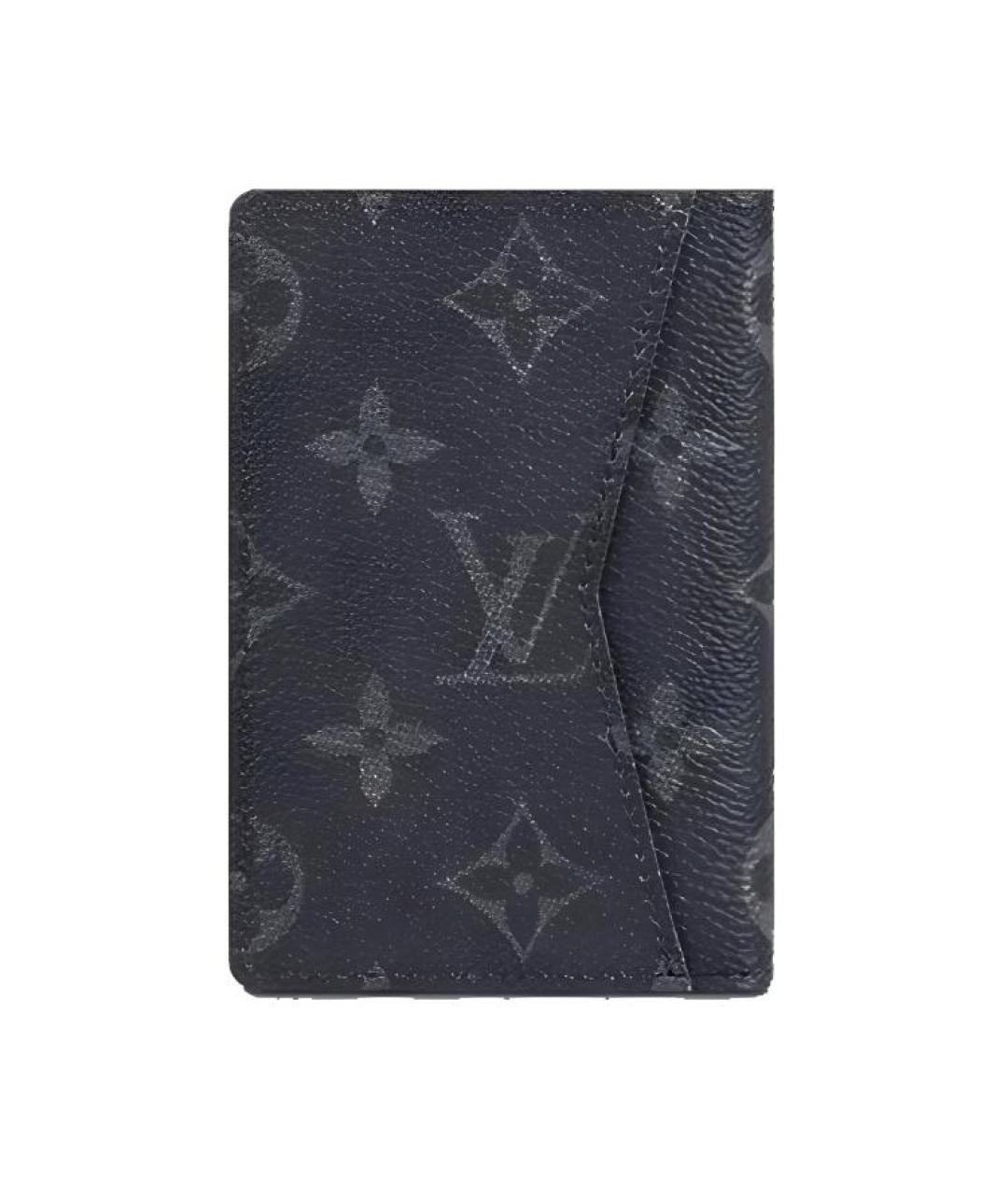 LOUIS VUITTON Серый кожаный кошелек, фото 3