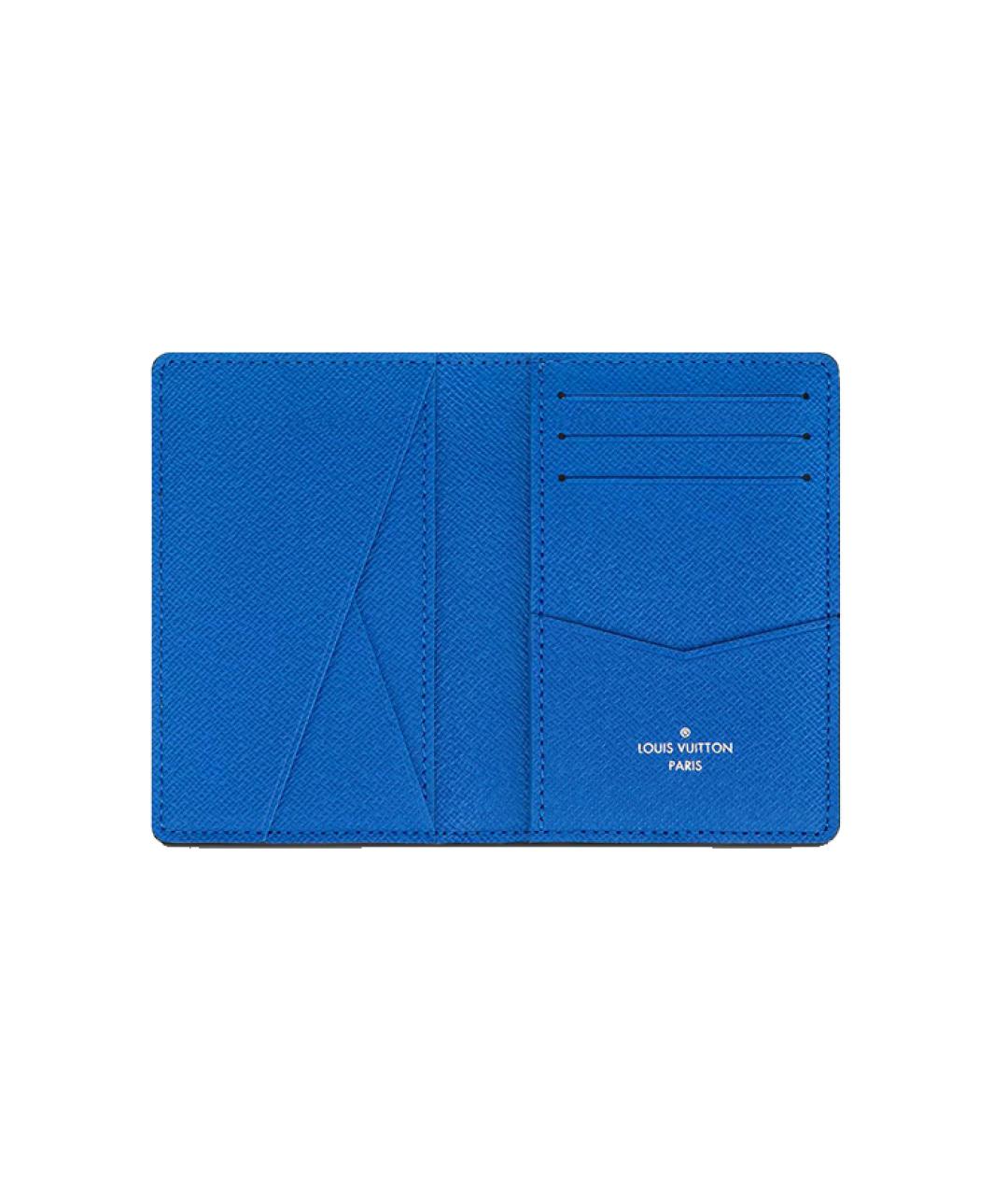 LOUIS VUITTON Серый кожаный кошелек, фото 4