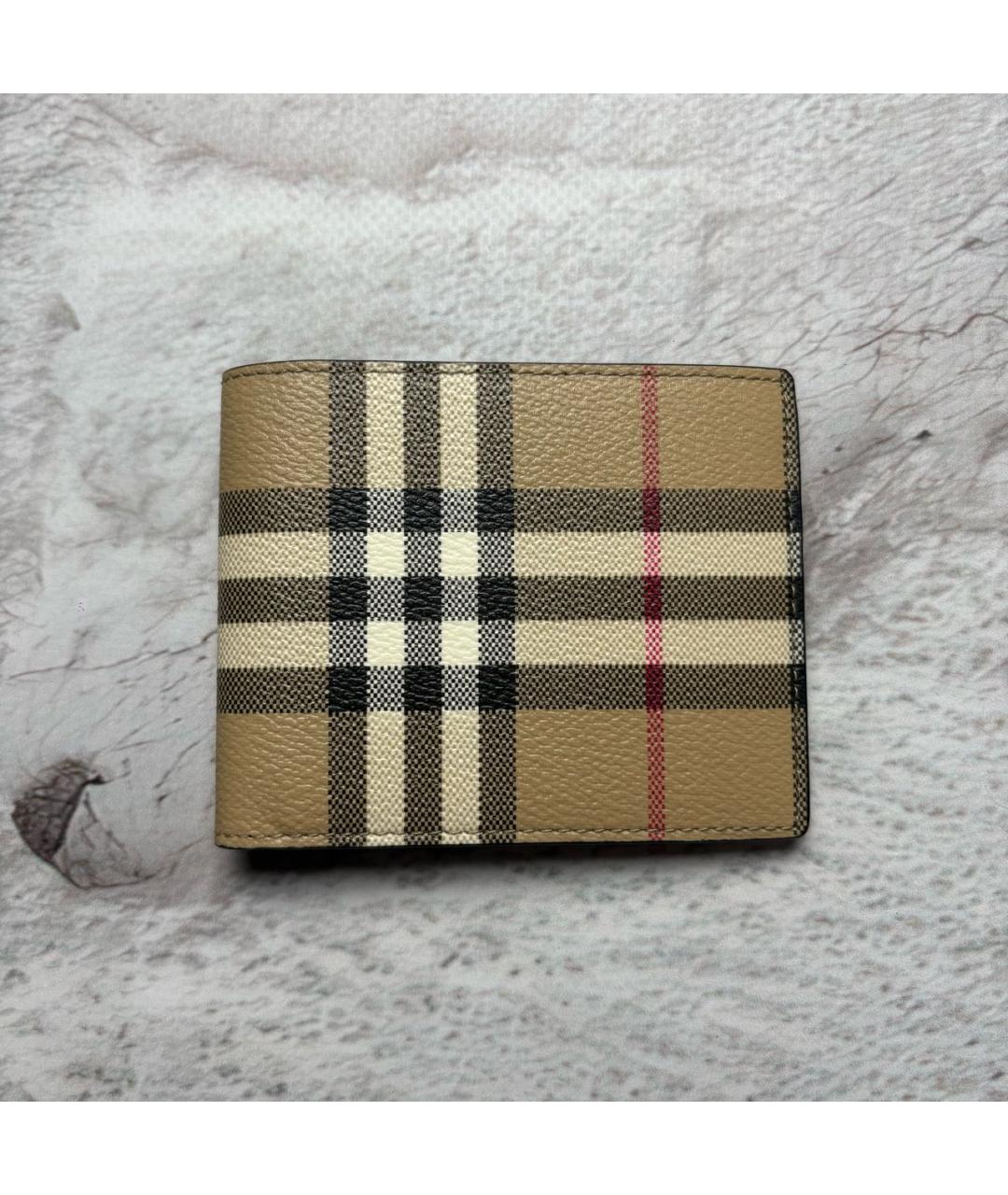 BURBERRY Бежевый кожаный кошелек, фото 4