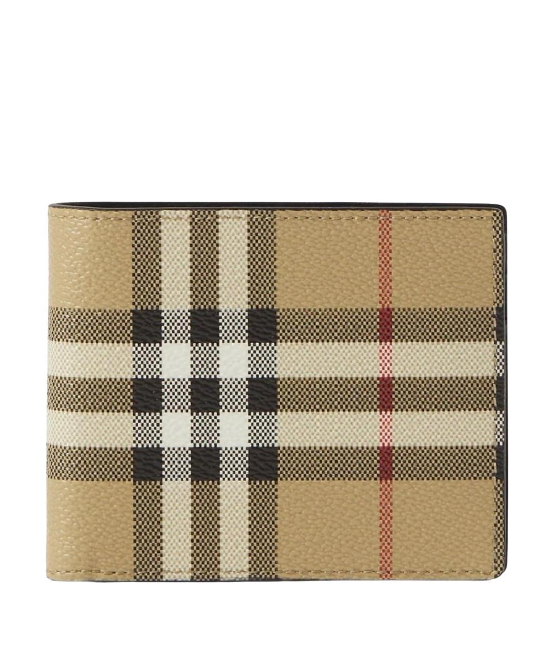 BURBERRY Бежевый кожаный кошелек, фото 1