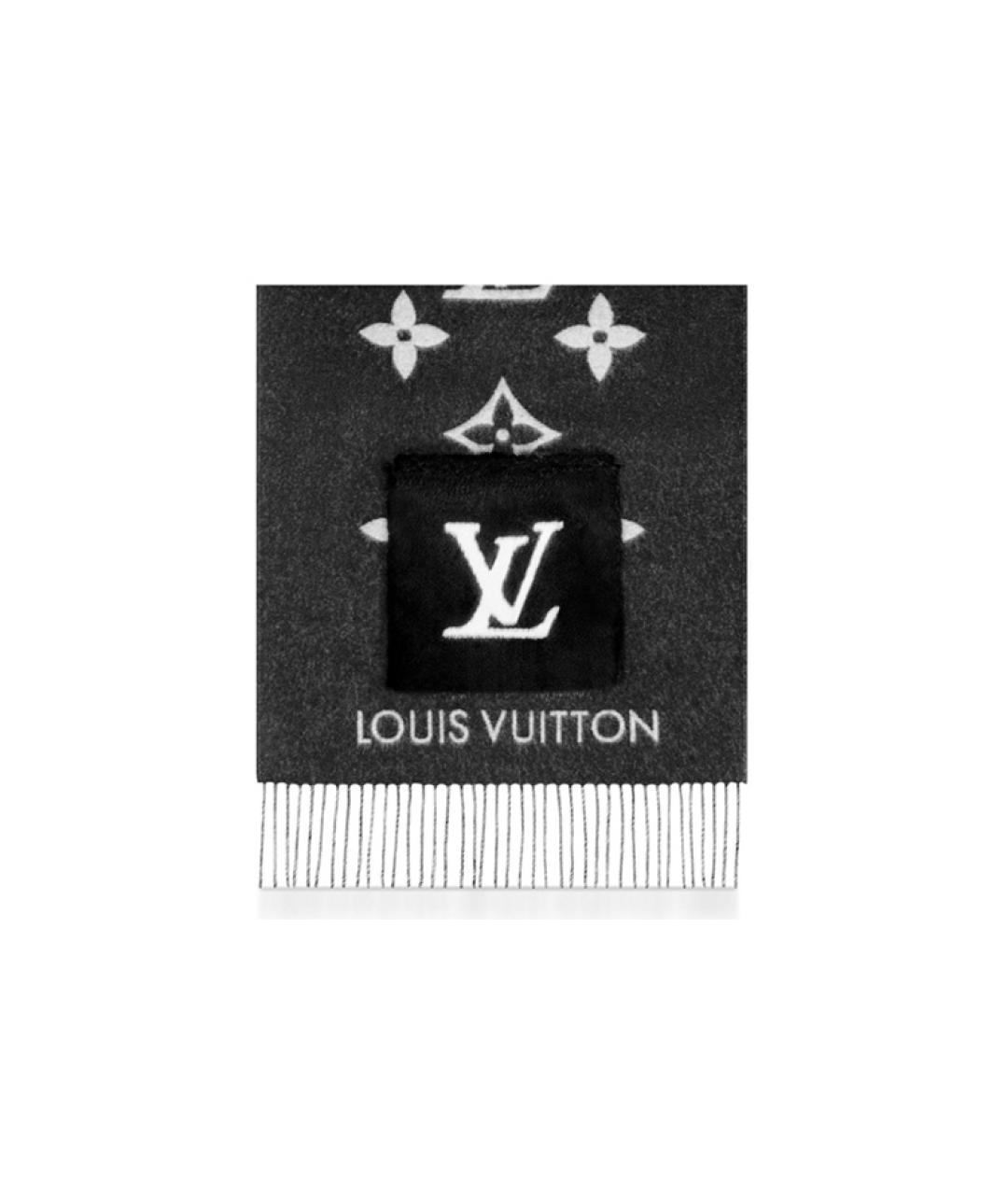 LOUIS VUITTON Черный шарф, фото 3