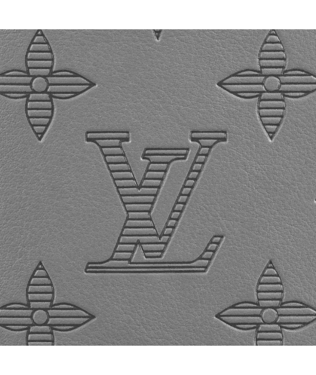 LOUIS VUITTON Серый кожаный кошелек, фото 5