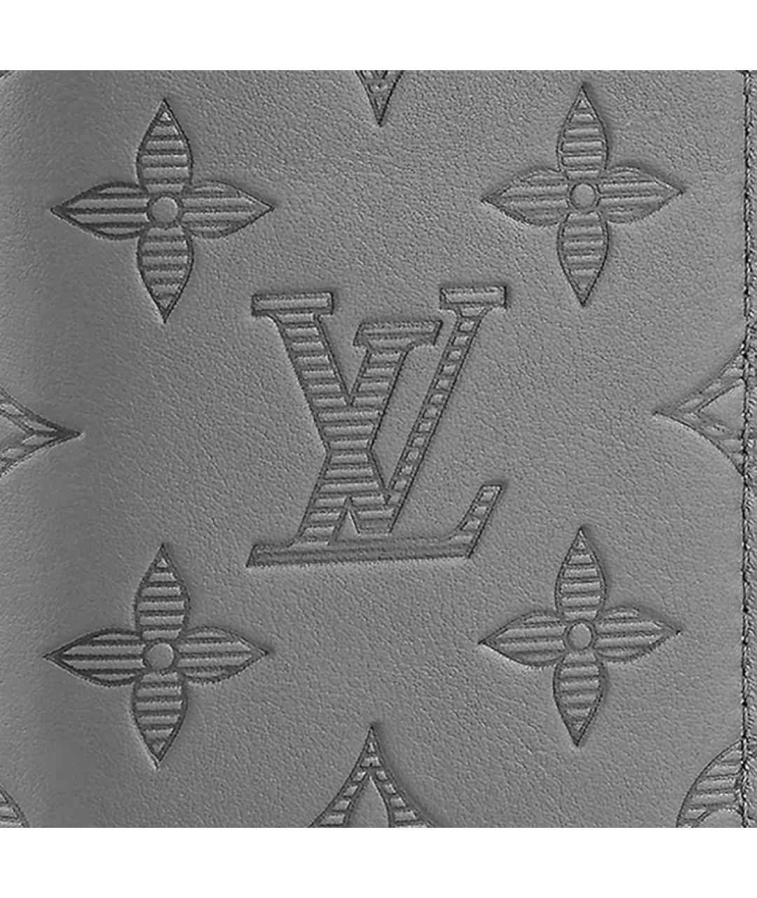 LOUIS VUITTON Серый кожаный кошелек, фото 5