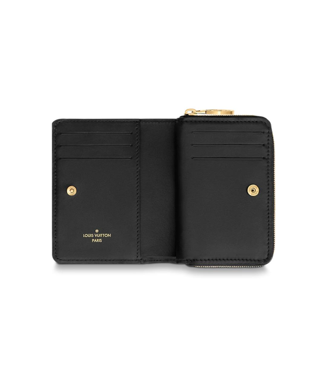 LOUIS VUITTON Черный кожаный кошелек, фото 5