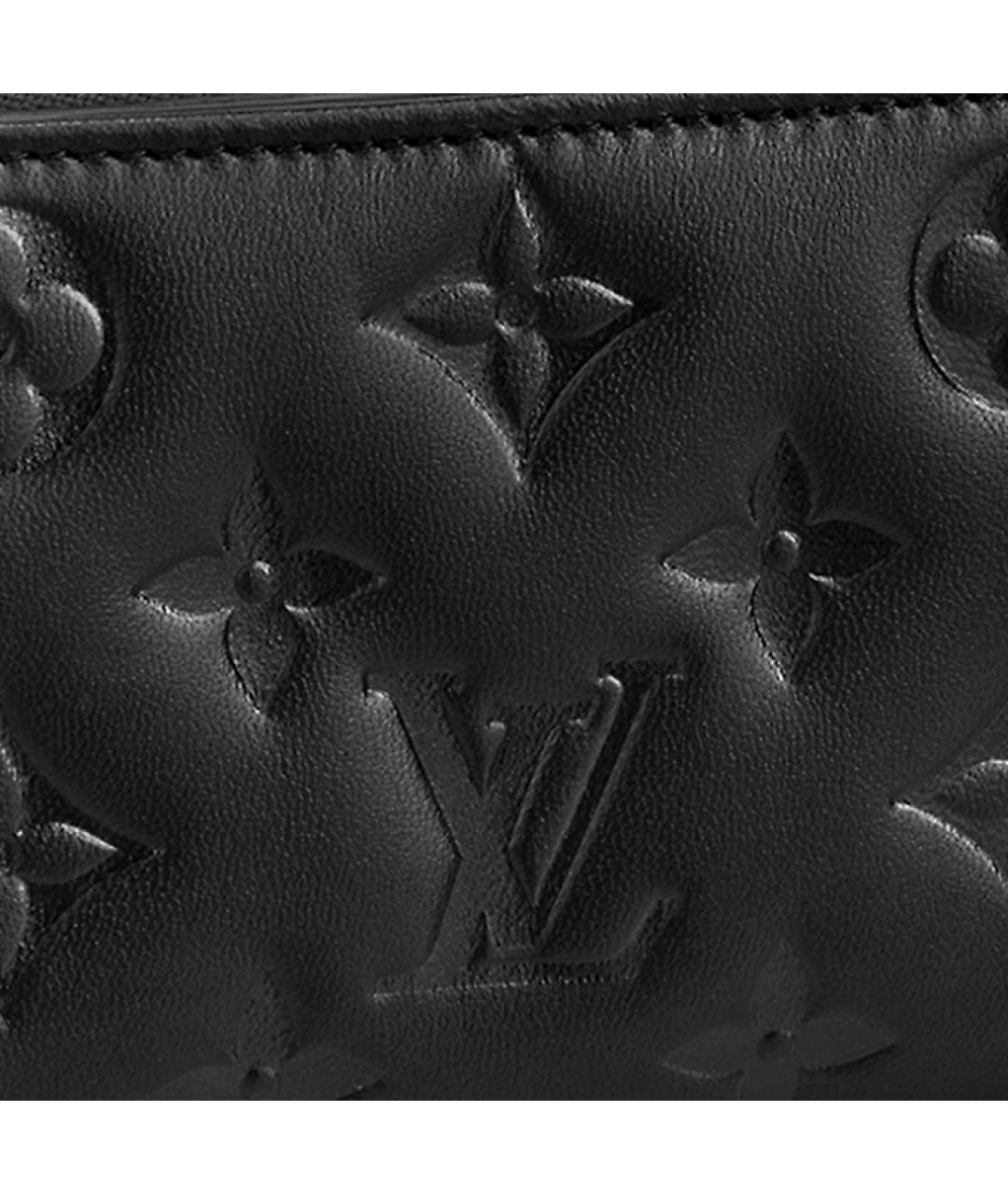 LOUIS VUITTON Черный кожаный кошелек, фото 6