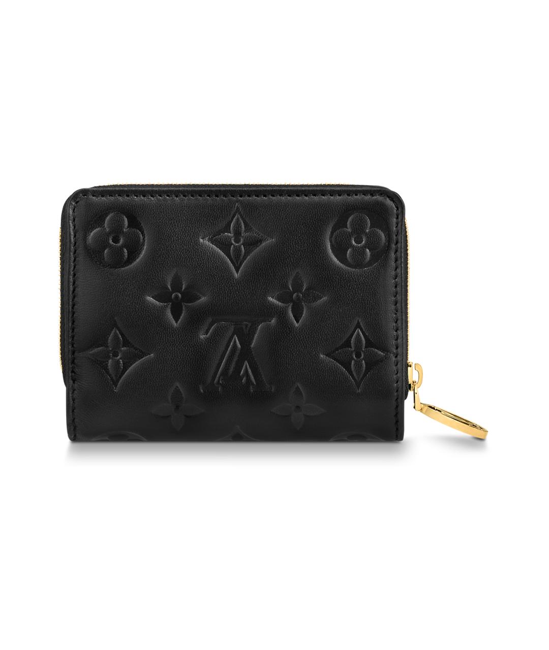 LOUIS VUITTON Черный кожаный кошелек, фото 3