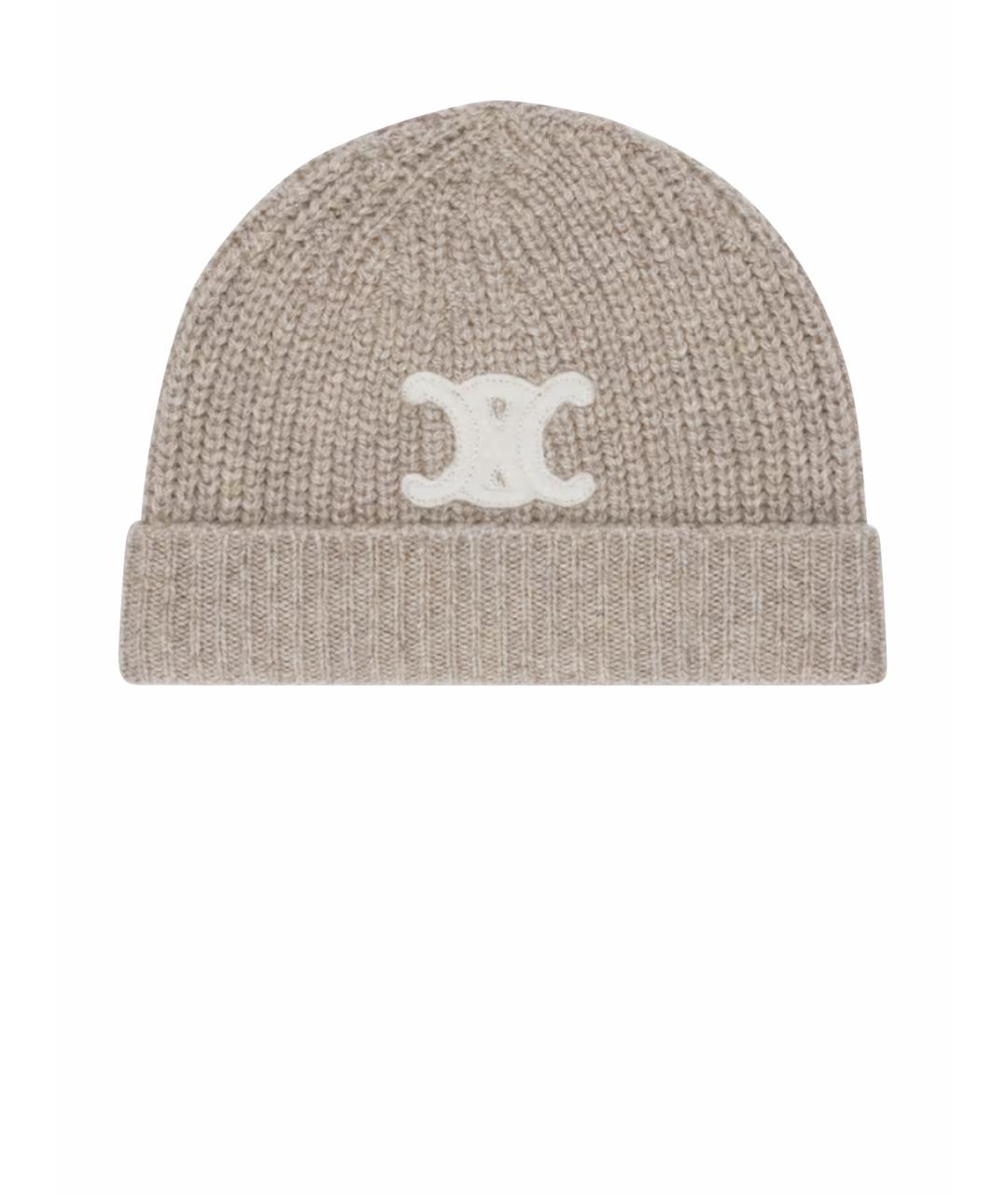 CELINE Бежевая кашемировая шапка, фото 1