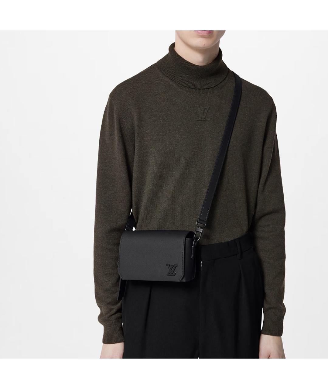 LOUIS VUITTON Черный кожаный кошелек, фото 7