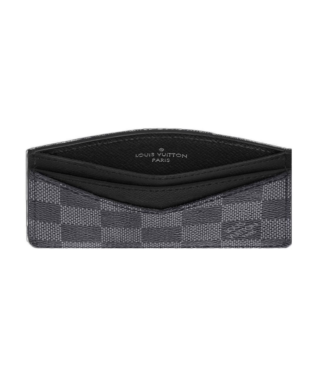 LOUIS VUITTON Серый кожаный кардхолдер, фото 2