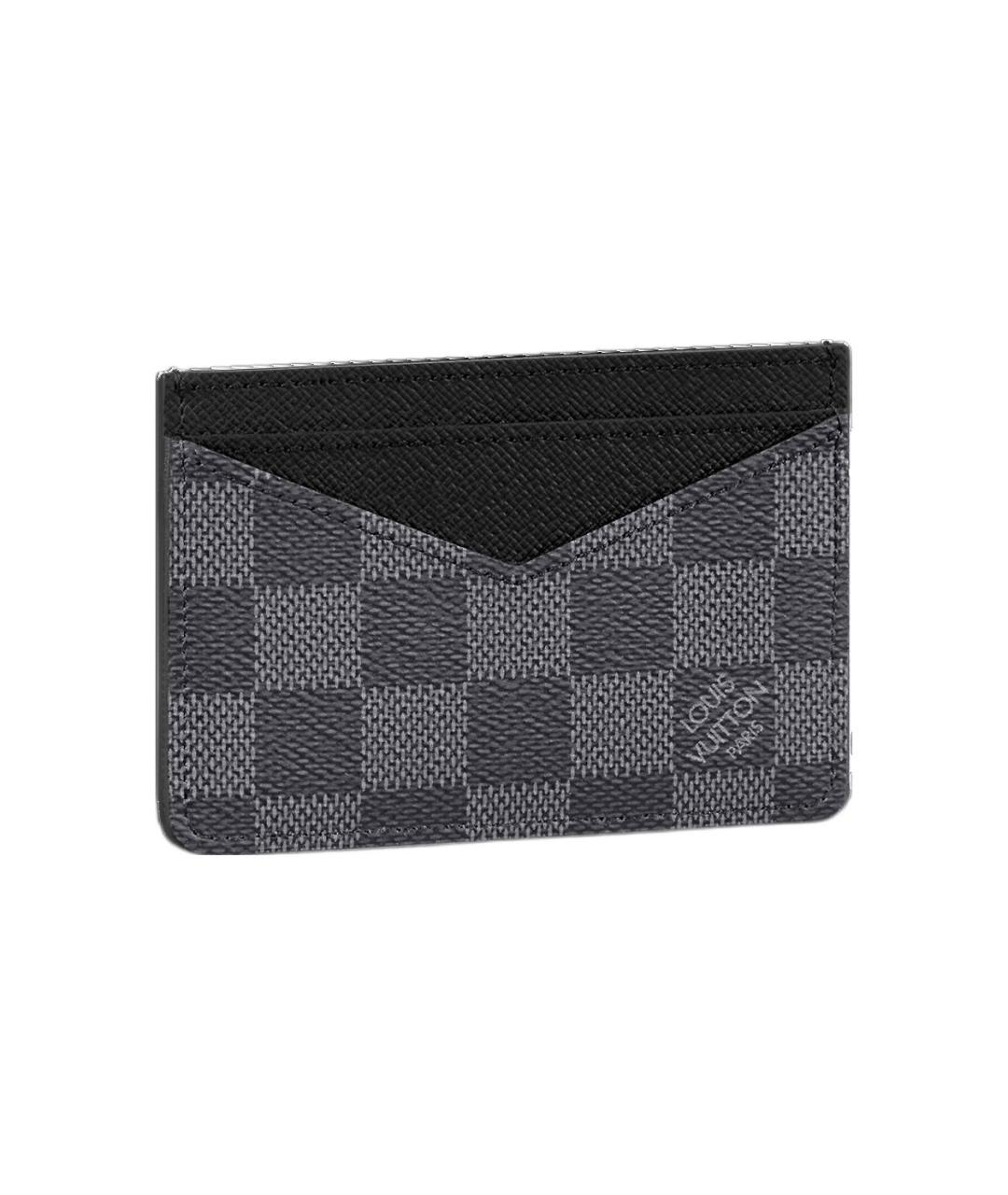 LOUIS VUITTON Серый кожаный кардхолдер, фото 1