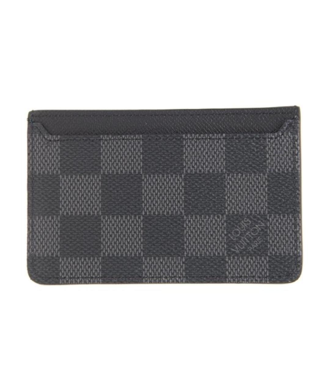 LOUIS VUITTON Серый кожаный кардхолдер, фото 4