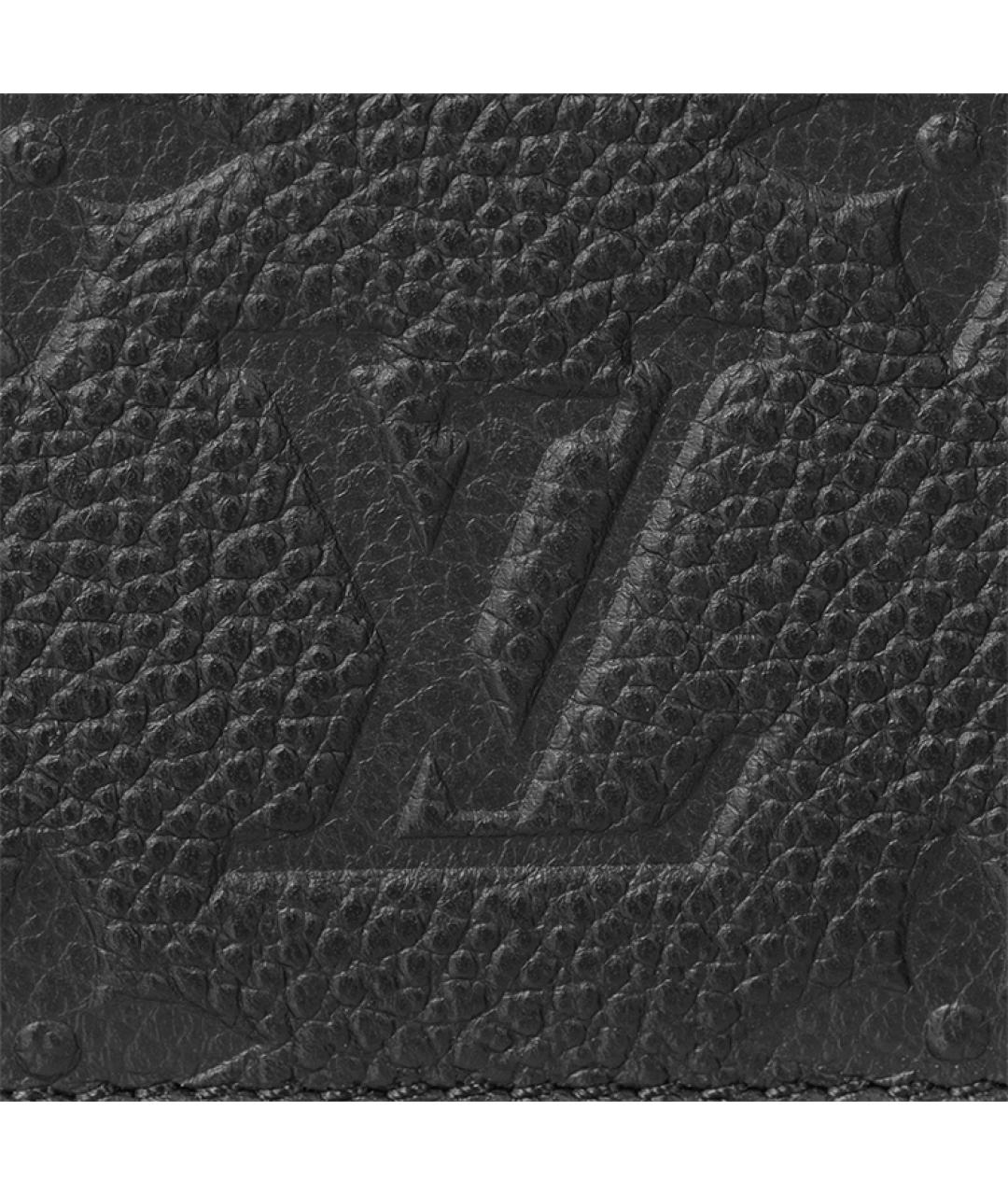 LOUIS VUITTON Черный кожаный кардхолдер, фото 5