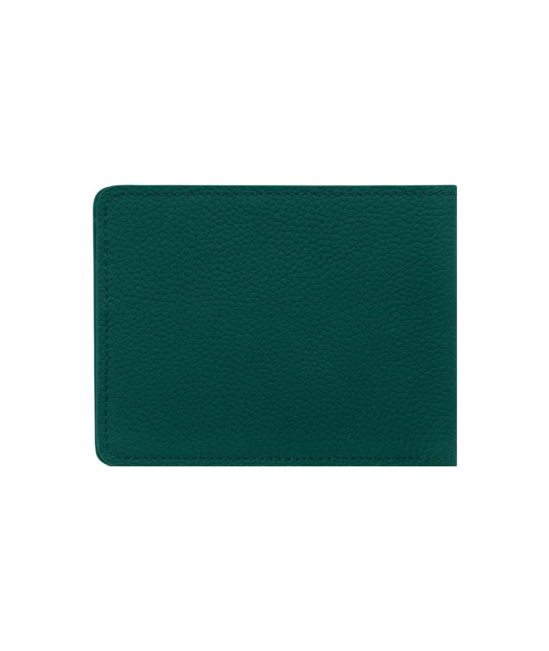 LOUIS VUITTON Зеленый кожаный кошелек, фото 3