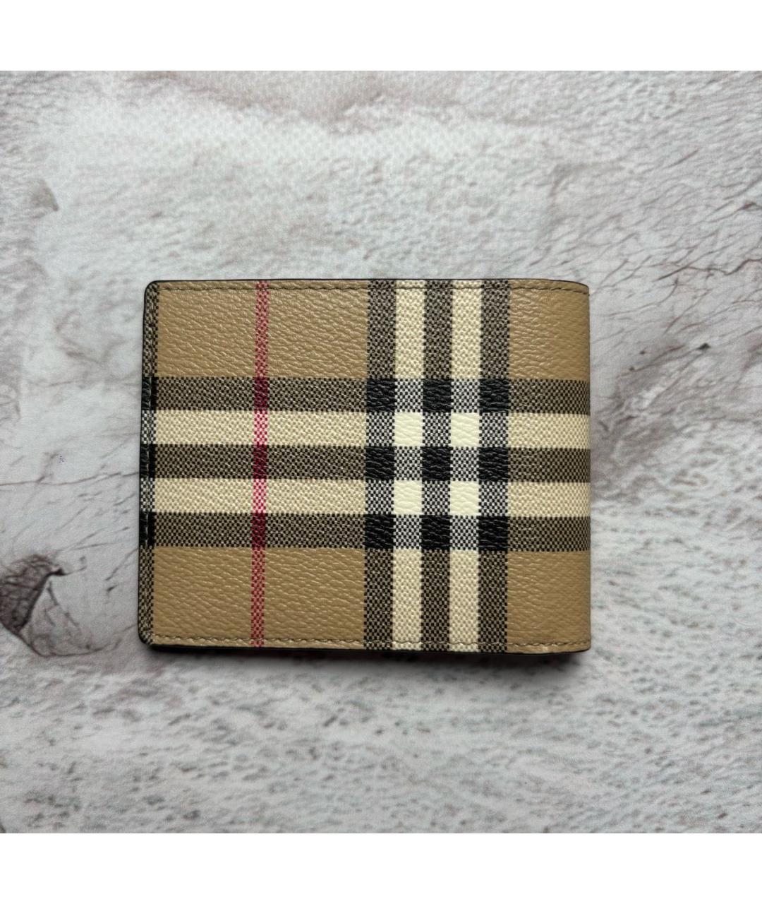 BURBERRY Бежевый кожаный кошелек, фото 5