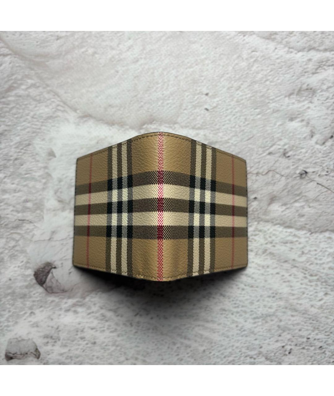 BURBERRY Бежевый кожаный кошелек, фото 6