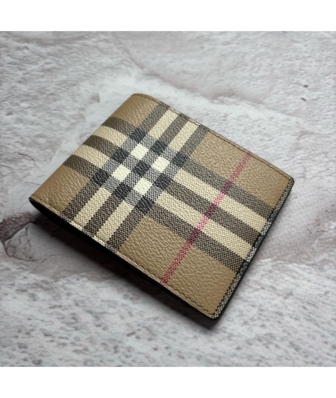 BURBERRY Бежевый кожаный кошелек, фото 4