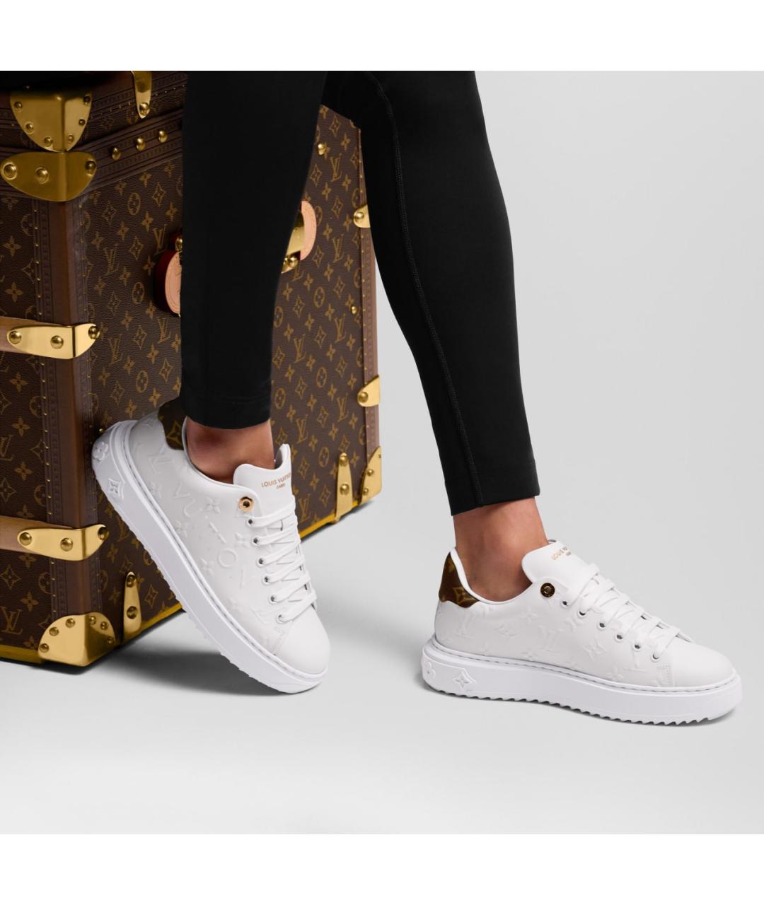 LOUIS VUITTON Белые кожаные кроссовки, фото 5