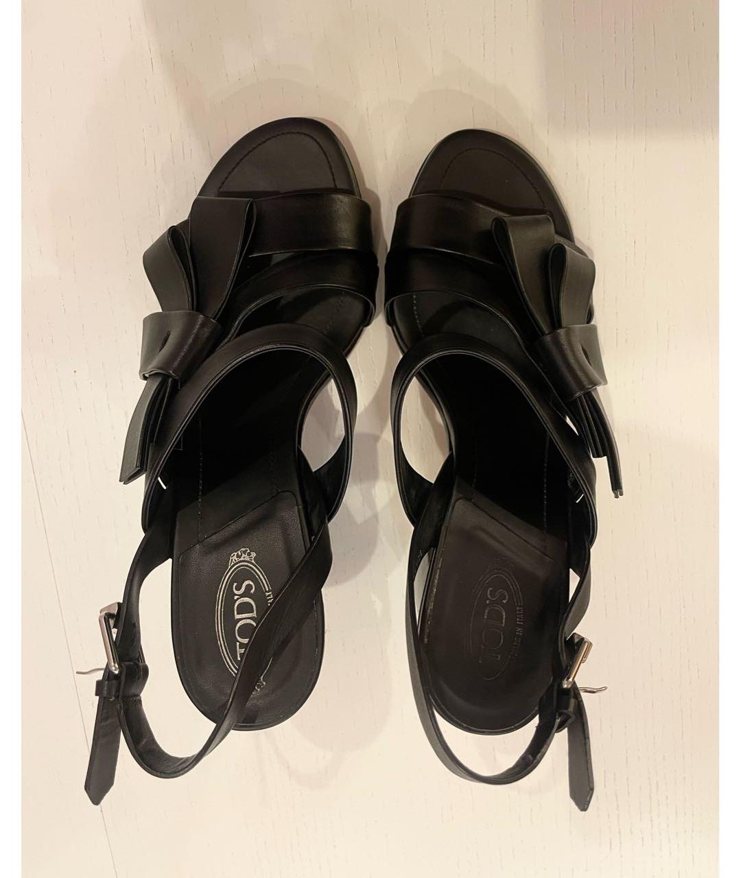 TOD'S Черные кожаные мюли, фото 3