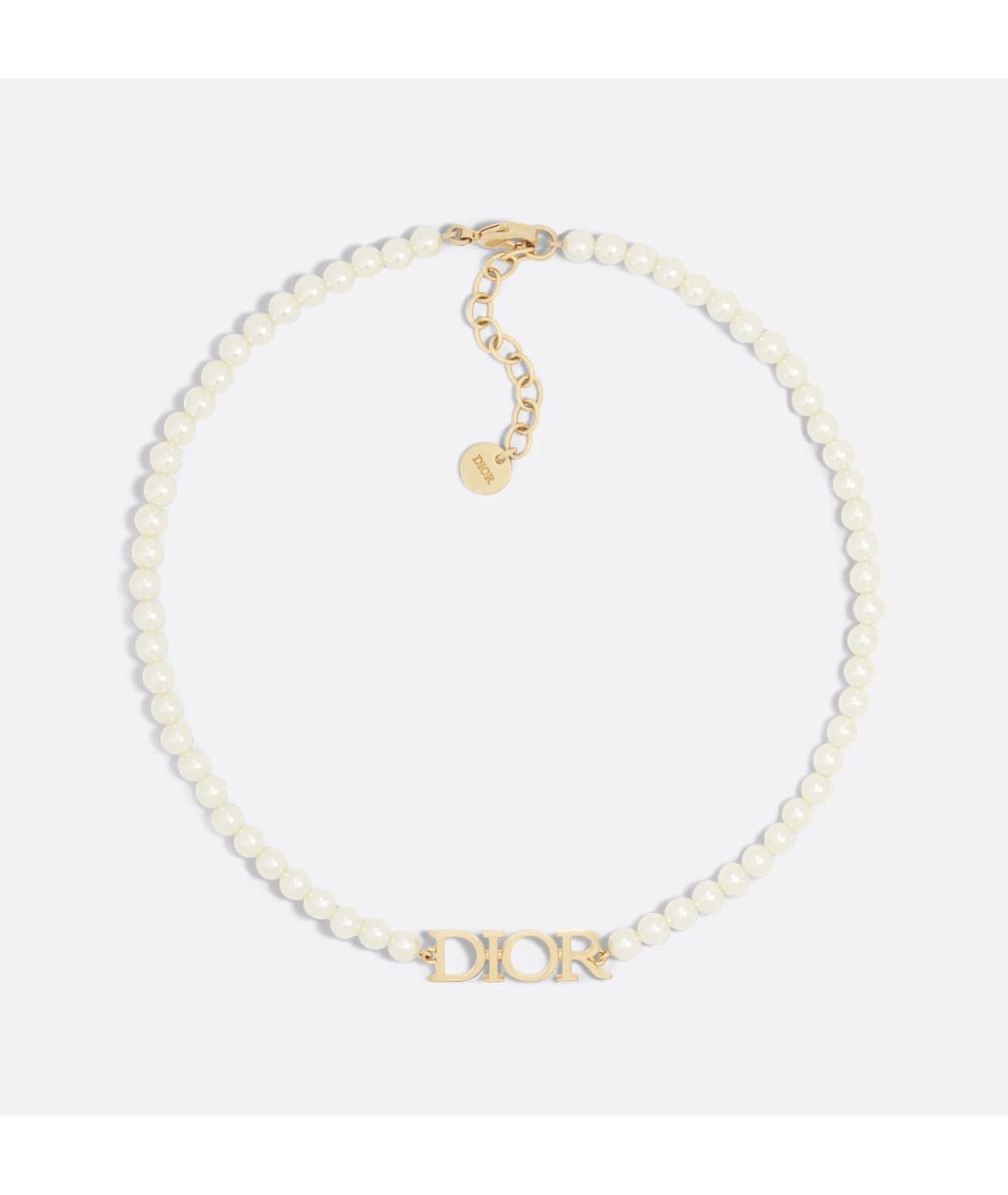 CHRISTIAN DIOR Белый латунный чокер, фото 1