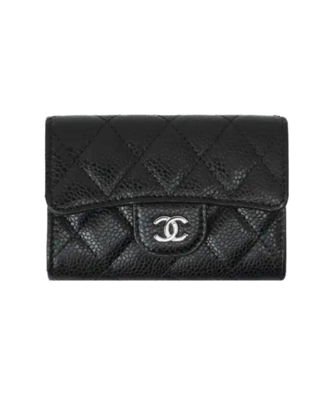 CHANEL Черный кожаный кошелек, фото 1