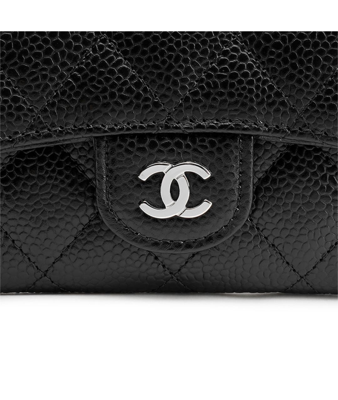 CHANEL Черный кожаный кошелек, фото 5