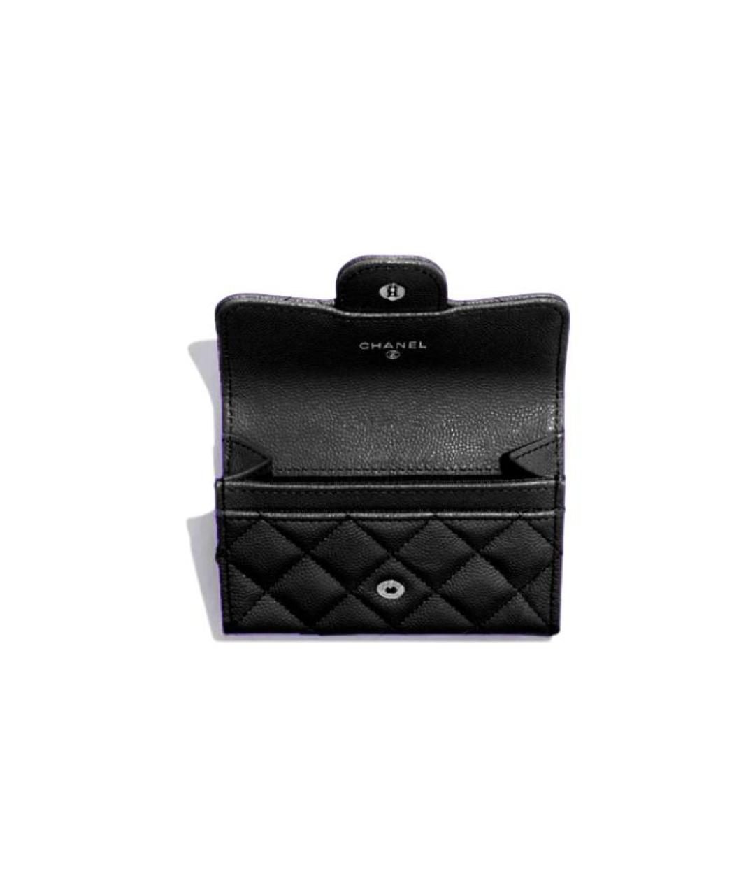 CHANEL Черный кожаный кошелек, фото 2