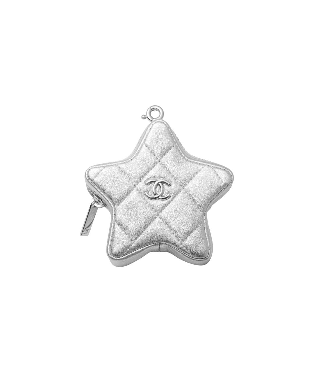 CHANEL Серебрянный кожаный кошелек, фото 1