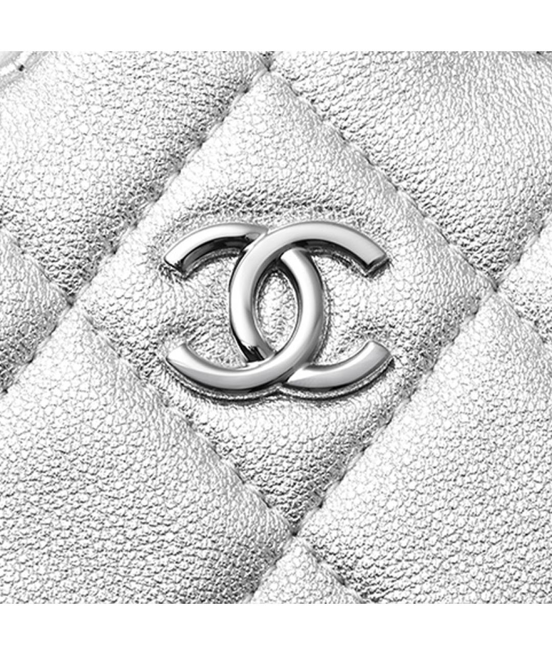 CHANEL Серебрянный кожаный кошелек, фото 5