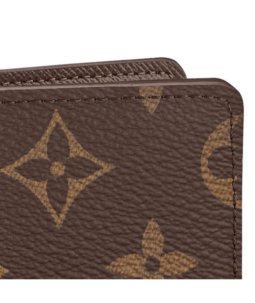 LOUIS VUITTON Коричневый кожаный кошелек, фото 5