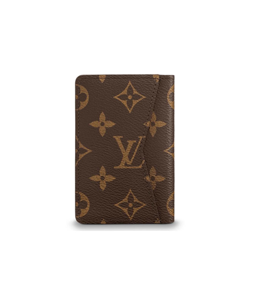 LOUIS VUITTON Коричневый кожаный кошелек, фото 3