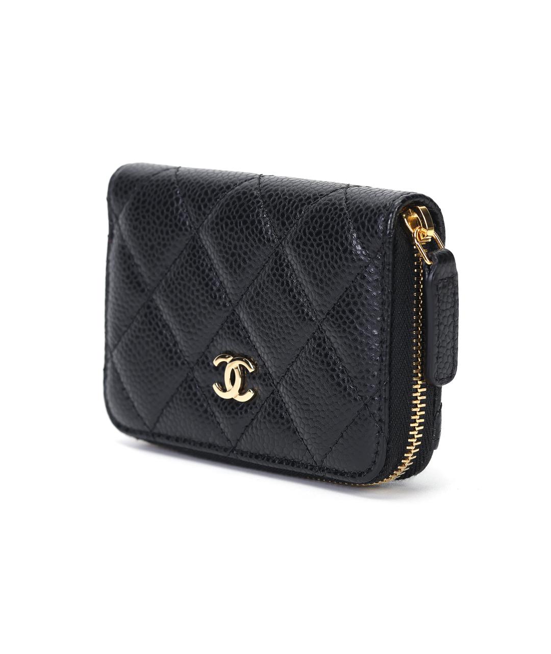 CHANEL Черный кожаный кошелек, фото 2