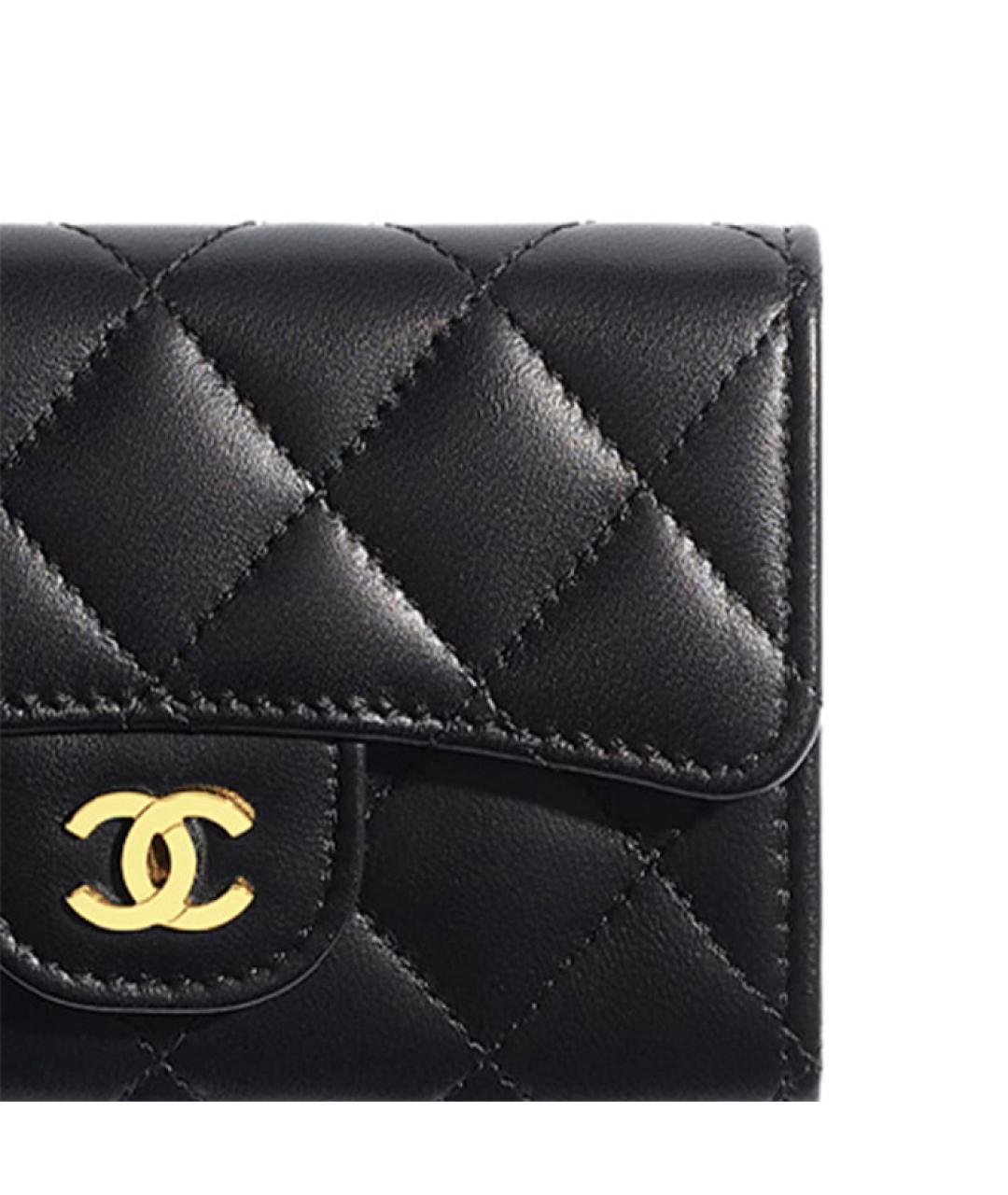 CHANEL Черный кожаный кошелек, фото 5