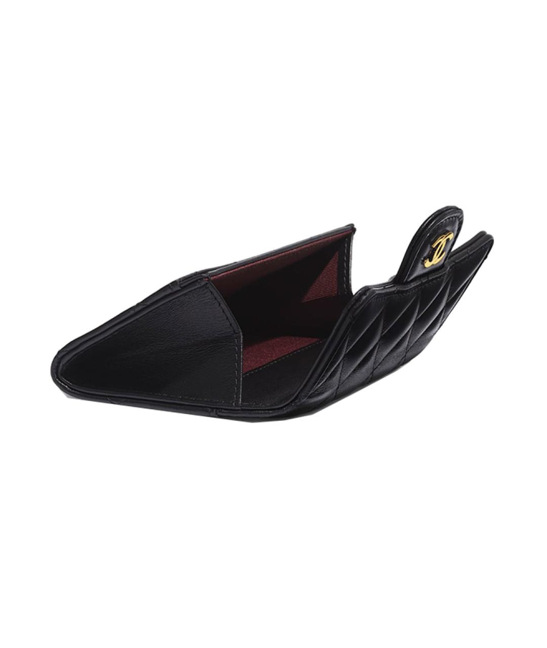 CHANEL Черный кожаный кошелек, фото 4