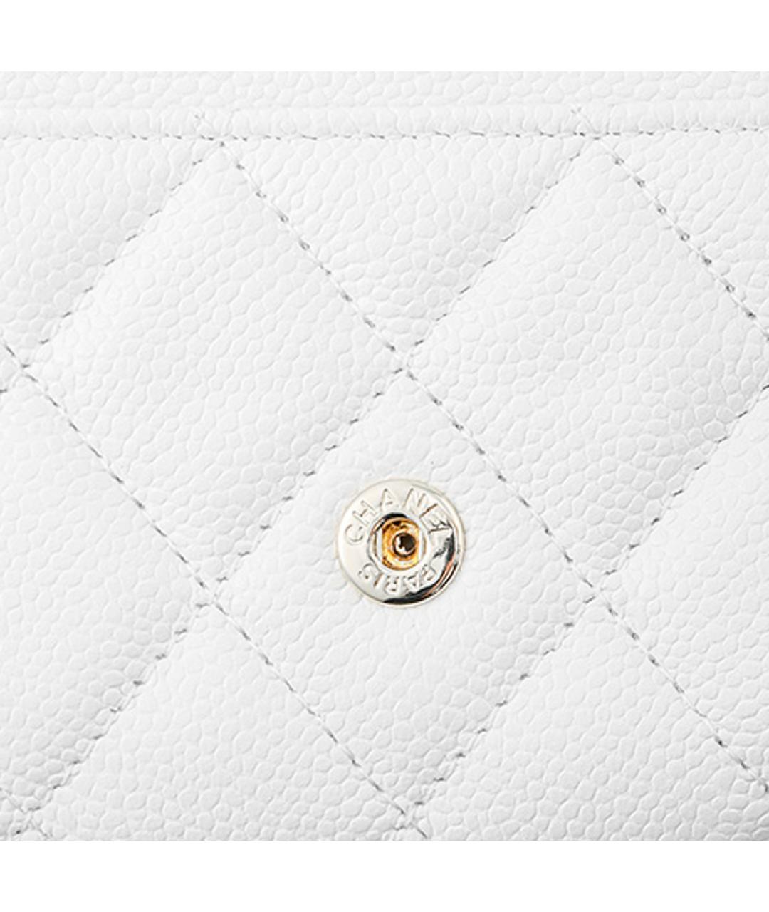 CHANEL Белый кожаный кошелек, фото 5