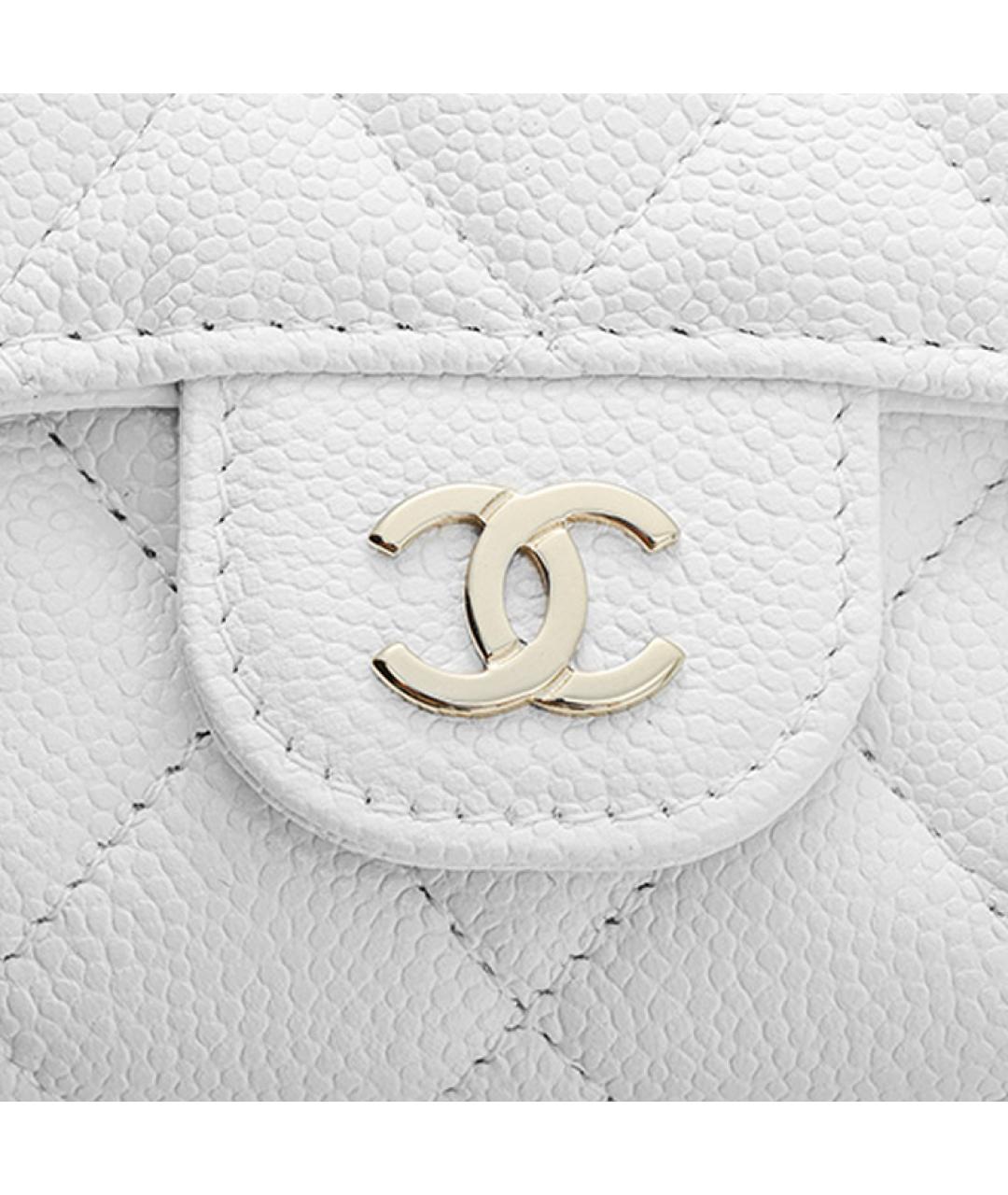 CHANEL Белый кожаный кошелек, фото 6