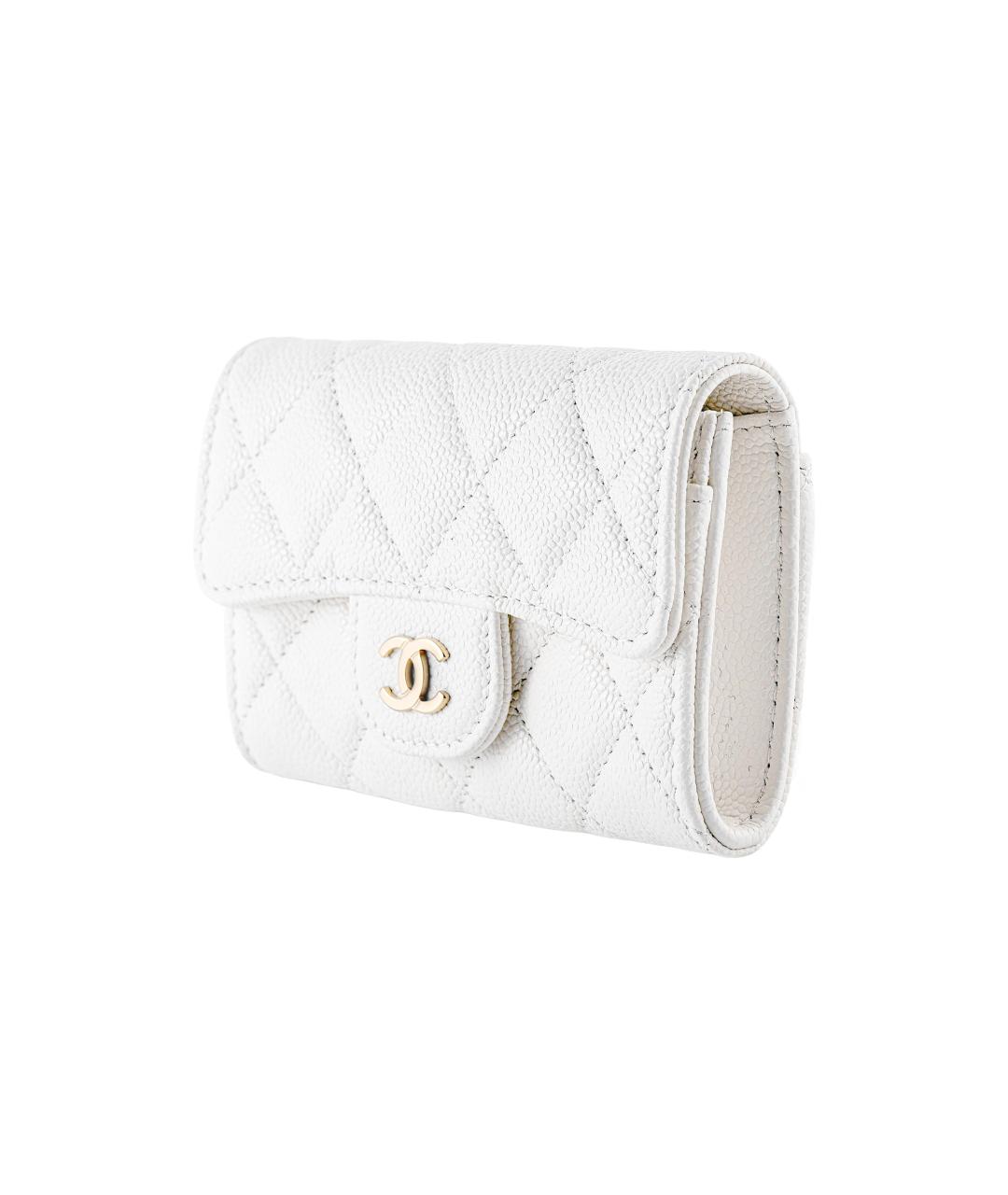 CHANEL Белый кожаный кошелек, фото 2