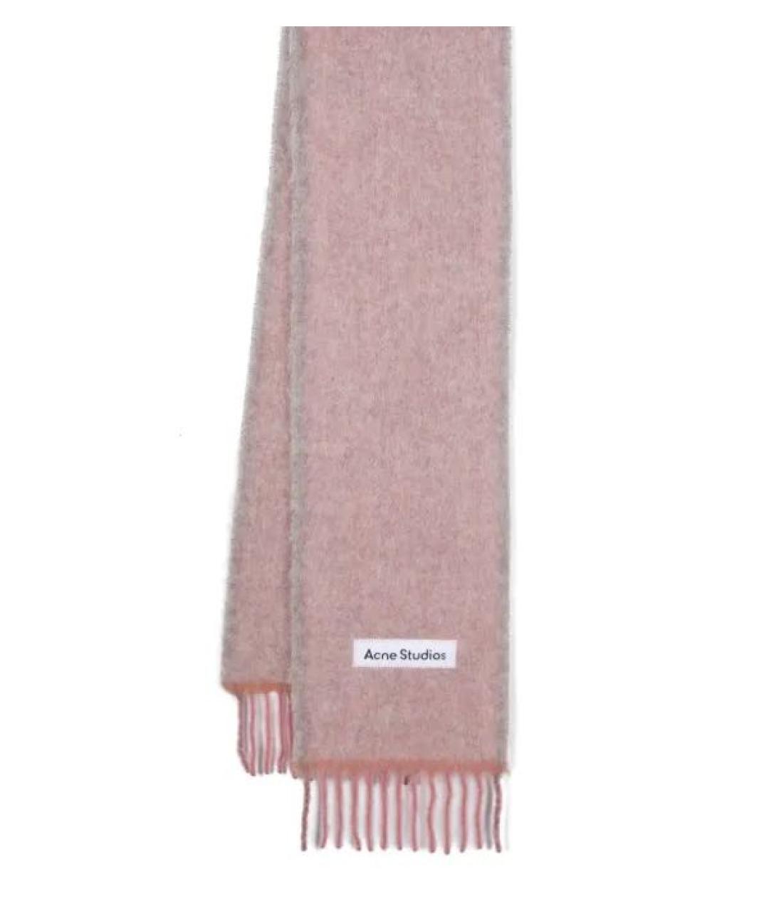 ACNE STUDIOS Розовый шерстяной шарф, фото 1