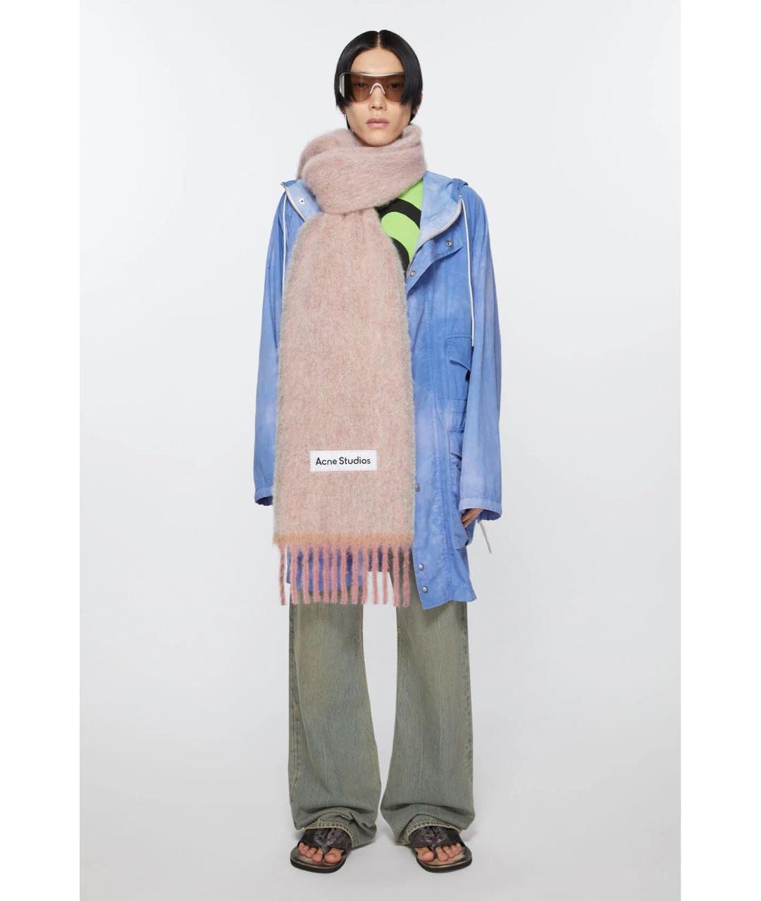 ACNE STUDIOS Розовый шерстяной шарф, фото 2