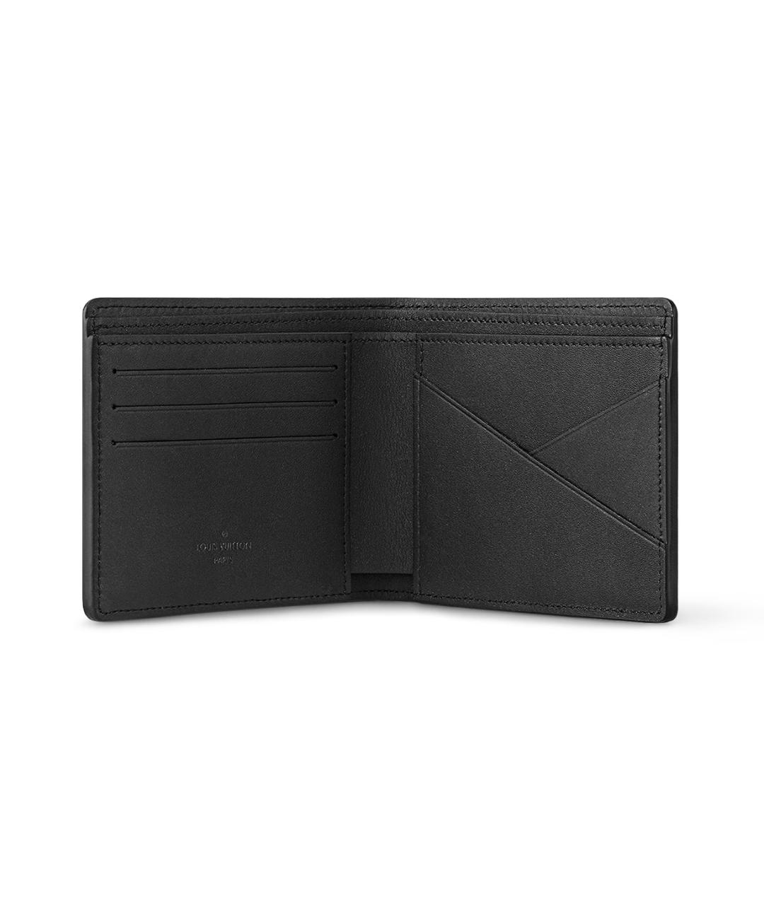 LOUIS VUITTON Черный кожаный кошелек, фото 4